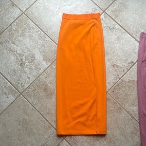 Zara MIDI orange skirt